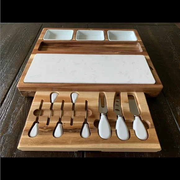 Charcuterie Board Set- Marble and Wood - Picture 4 of 4